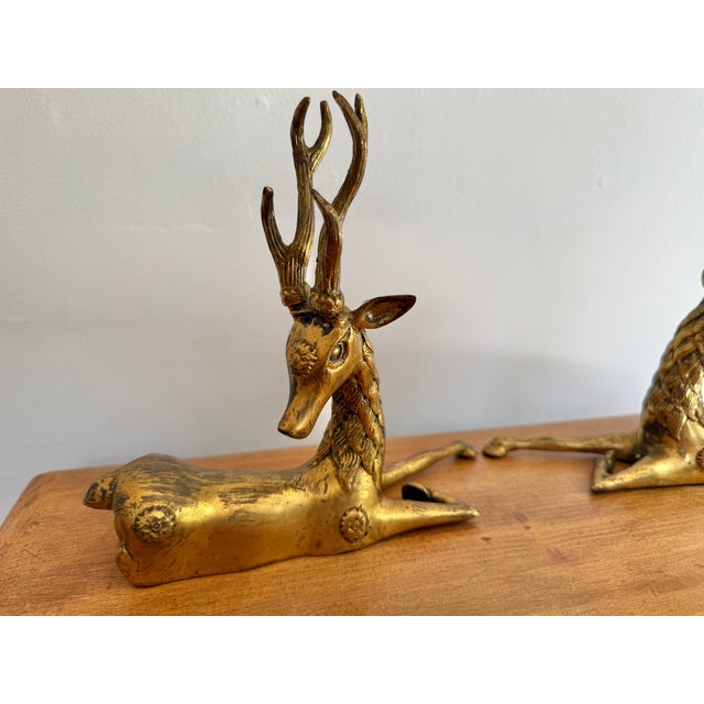Vintage pair of solid brass reindeer for your Christmas or winter vignette. Please see condition details noted. Most items...