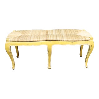 Yellow Country French Rush Bench For Sale