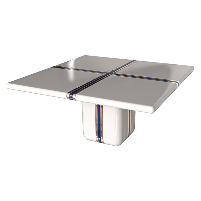 "Armonia" Table With Stainless Steel and Bronze Details, Handmade For Sale In Los Angeles - Image 6 of 9