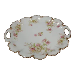 1930s Haviland Limoges France, Hand Painted Oval Platter