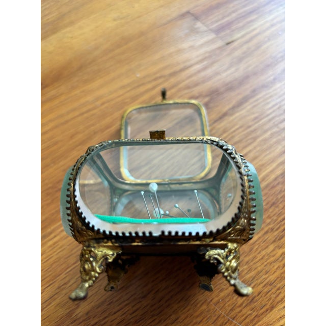 Antique French Ormolu & Beveled Glass Jewelry Casket Box For Sale In New York - Image 6 of 7