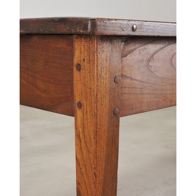 19th Century Country French Provincial Chestnut Farmhouse Table For Sale - Image 11 of 18