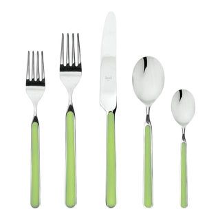 Mepra Fantasia 20-Piece Flatware Set, Lime Green For Sale