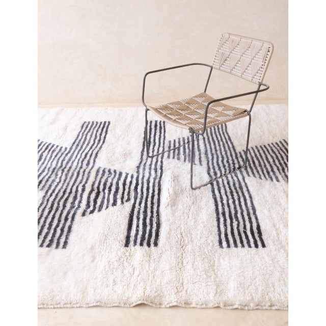 White Moroccan Contemporary Wool Rug - 10 X 6.7 Ft For Sale - Image 8 of 10