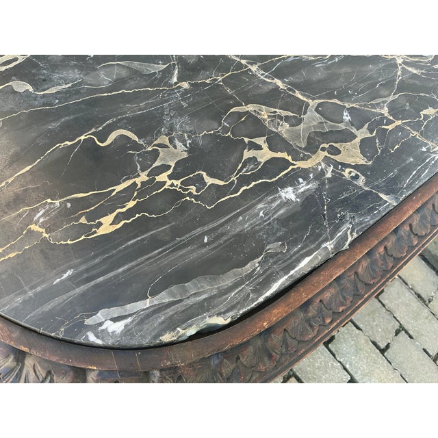 Antique Walnut Carved Spread Wing Eagles Base Marble Top Table For Sale - Image 12 of 12