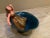 2010s Blue Pottery Bowl With Reclining Girl in a Dress For Sale - Image 5 of 5