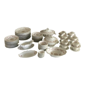 Antique Collectible Circa Late 1800's Orleans Z. S. & Co. Bavaria Germany Chic Roses 85 Pieces Dinnerware Set