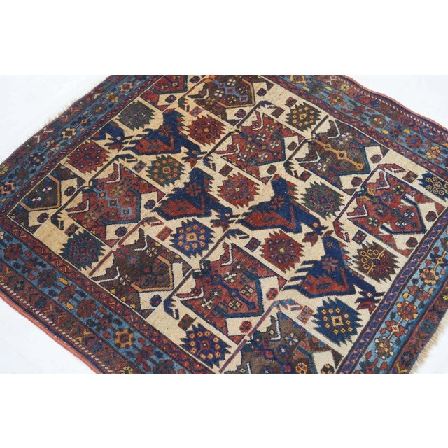 Textile Antique Afshar Rug 3'5'' x 3'7'' For Sale - Image 7 of 10
