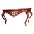19th Century Highly Carved Italian Red Console With Gold Decorations For Sale