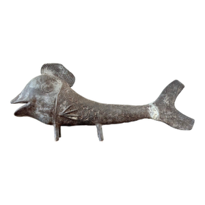 Early 20th Century Vintage Modern Benin Bronze Fish Sculpture