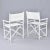 Set of 4 Vintage White Rattan Bamboo Canvas Sling Folding Directors Chairs For Sale - Image 12 of 16