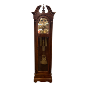 Vintage Howard Miller Traditional American Style Mahogany & Burl Wood Grandfather Clock