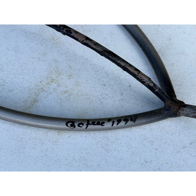 Metal Vintage 1994 Metal Fish Bowl Sculpture, Signed For Sale - Image 7 of 11
