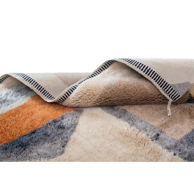 Textile Premium Hand-Knotted Moroccan Wool Rug | 11'7" X 8'7" | One of a Kind For Sale - Image 7 of 10