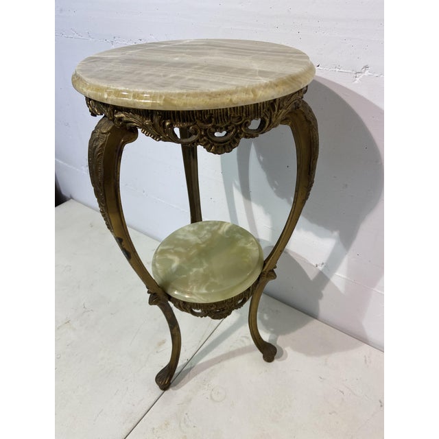 Brass and Italian Onyx Plant Stand, 1959 For Sale - Image 3 of 11