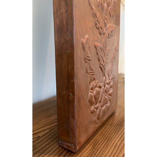1970s Copper Hammered Floral Relief Decoration Panel For Sale In Sacramento - Image 6 of 14