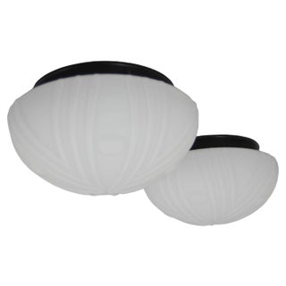 Mid-Century Flush Mounts, 1990s, Set of 2 For Sale