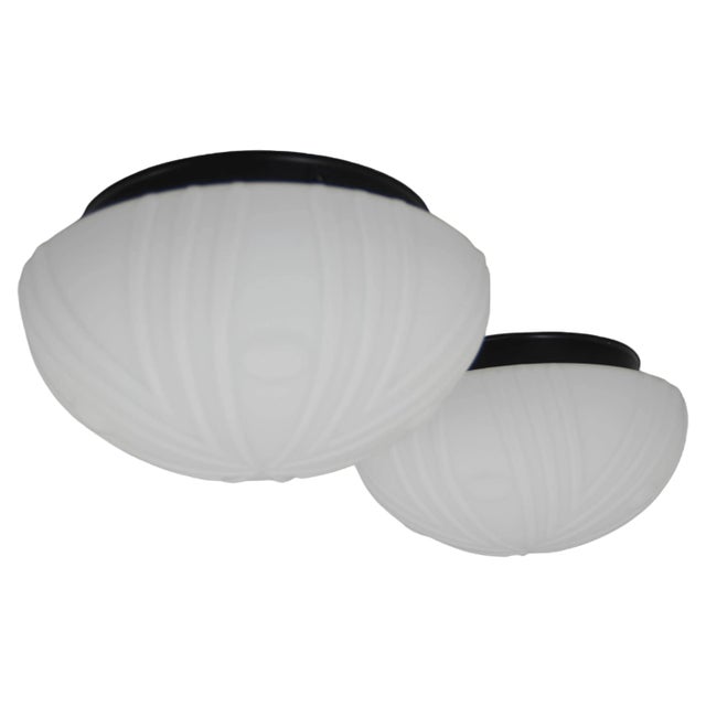 Mid-Century Flush Mounts, 1990s, Set of 2 For Sale