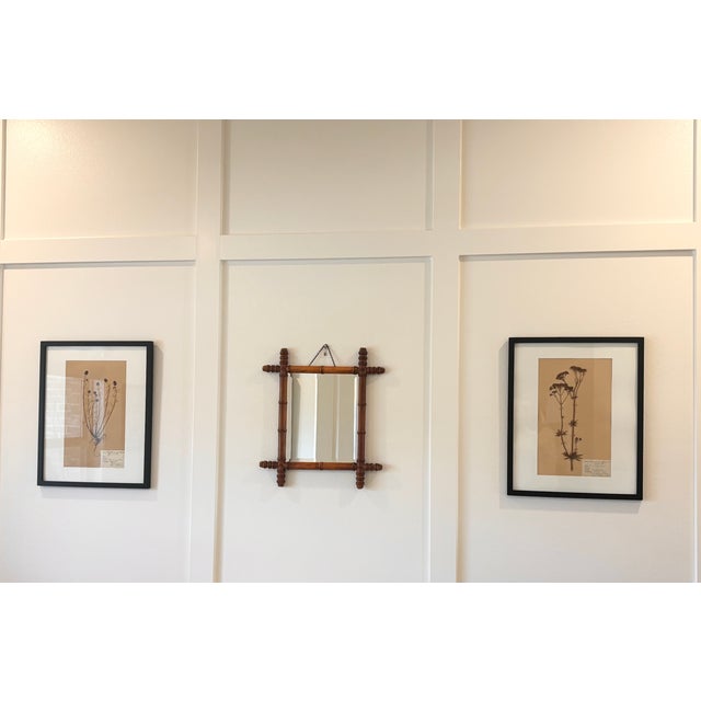 1900 - 1909 Antique French Faux Bamboo Mirror For Sale - Image 5 of 18