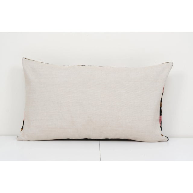 Silk Pink Ikat Velvet Pillow Cover For Sale - Image 4 of 5