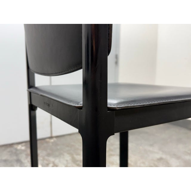 Matteo Grassi Sistina Leather Bar Stools, Set of Four For Sale - Image 9 of 12