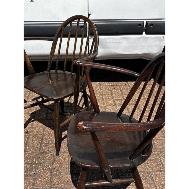 Blue Vintage Windsor Dining Chairs from Ercol, 1960s, Set of 4 For Sale - Image 8 of 14