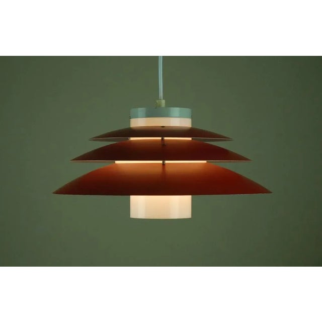 Maroon Trenta Pendant by Bent Karlby for Lyfa, Denmark, 1960s For Sale - Image 8 of 12