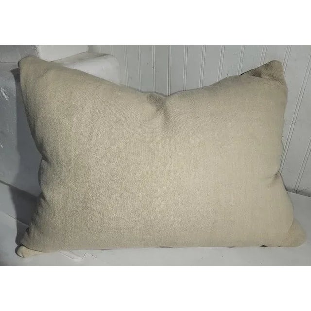 1930s Striped Hand Woven Bolster Pillow, Linen Backing For Sale - Image 4 of 4