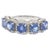 Early 21st Century Natural 3.99 cts blue sapphire & 0.43 cts diamond ring in 18k gold For Sale - Image 5 of 18