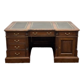 English Chesterfield Desk with Backboard For Sale