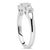 14K White Gold 3/4 Cttw Lab Grown Diamond 3 Stone Ring Band (F-G Color, VS2-SI1 Clarity)- Size 6 For Sale - Image 4 of 7