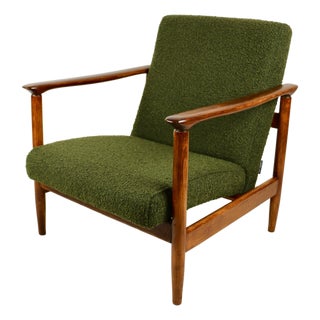 GFM-142 Chair in Olive Bouclé attributed to Edmund Homa, 1970s For Sale