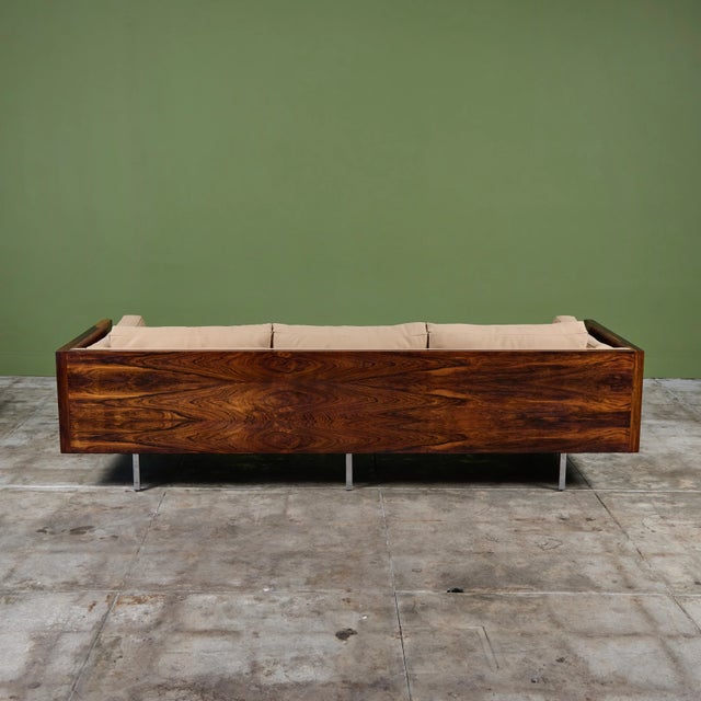 Wood Milo Baughman Rosewood Case Sofa for Thayer Coggin For Sale - Image 7 of 18