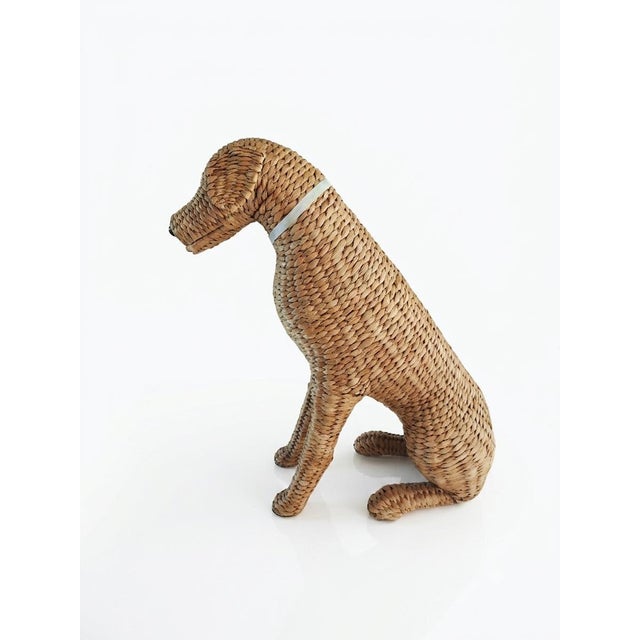 Large 27" Life-Size Hand-Woven Wicker Airedale Terrier Sculpture — Made in the Philippines For Sale - Image 9 of 12