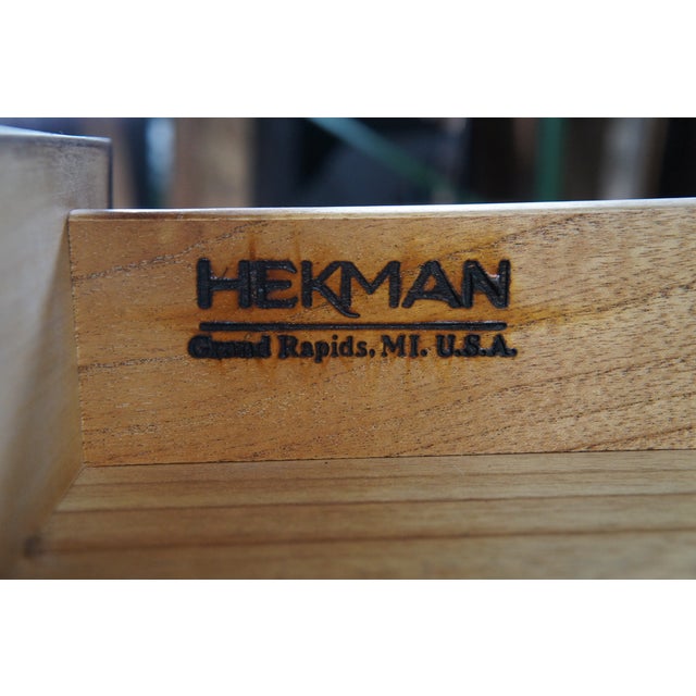 Wood Vintage Hekman Georgian Style Cherry Two Drawer Locking File Cabinet Side Table For Sale - Image 7 of 14