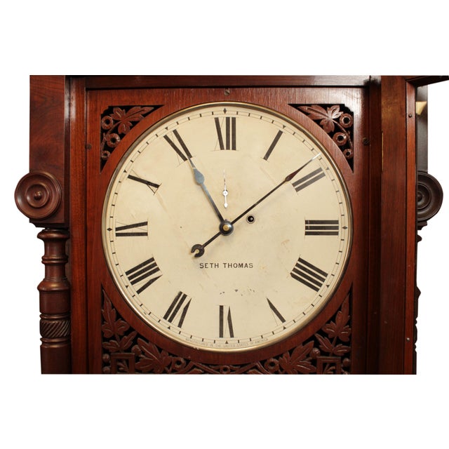 Seth Thomas Antique Victorian Walnut 11 Office Calendar Clock Chairish