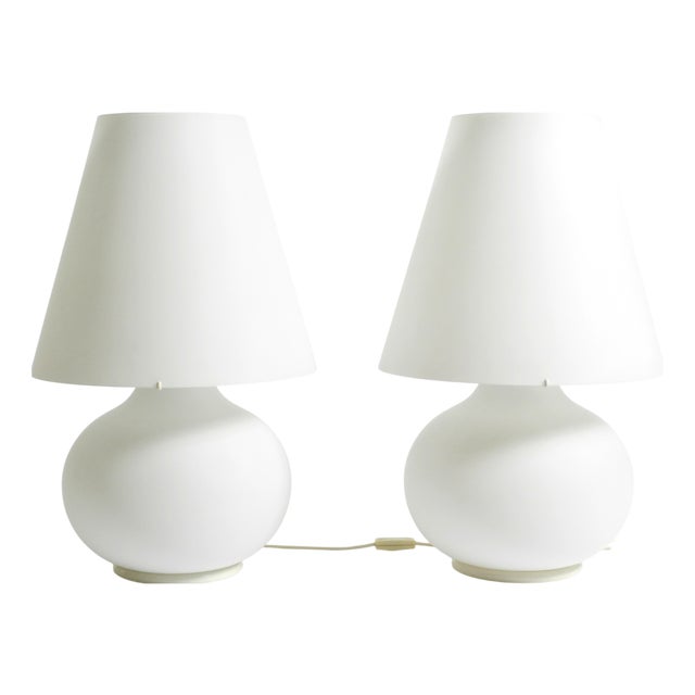 Large Vintage Paralume Table Lamps from Leucos, 1980s, Set of 2 For Sale