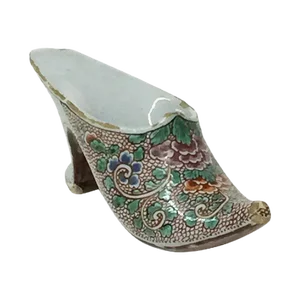 Small Dutch 18th Century Polychrome Earthenware Shoe Slippery