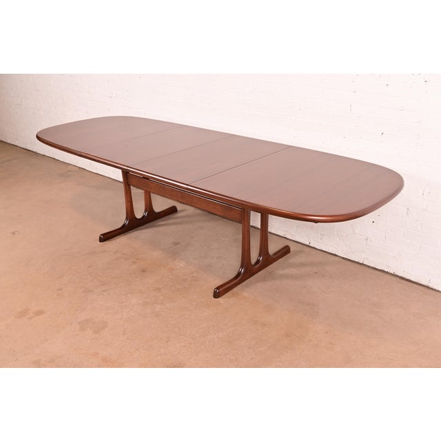 Niels Otto Møller Style Danish Modern Sculpted Rosewood Extension Dining Table, Newly Refinished For Sale - Image 11 of 11