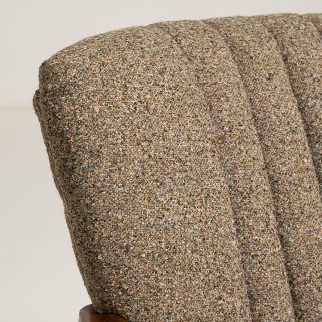 1940s Mid-Century Modern Shellback Upholstered Armchair, Antique, Denmark, Circa 1940 For Sale - Image 5 of 13