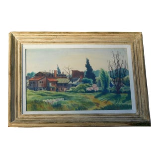 Dillon Lauritzen 1946 Calif. Regionalist Watercolor For Sale
