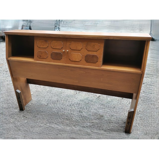A Mid Century Bookcase Headboard. This was made during the 1970's .There is no manufacturers tag on it. This is for a...