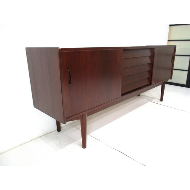 Mid-Century Modern Yngve Ekstrom Teak Credenza Sideboard for Swedese Sweden Denmark For Sale - Image 3 of 12
