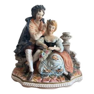 Vintage Capodimonte Porcelain Victorian Couple Figurine