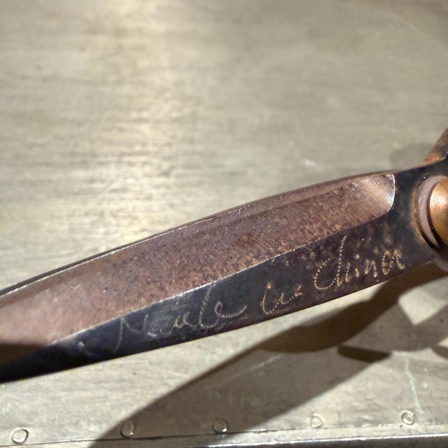 For your consideration, a traditional pair of forged carbon steel loop-handled shears, commonly referred to as Chinese...