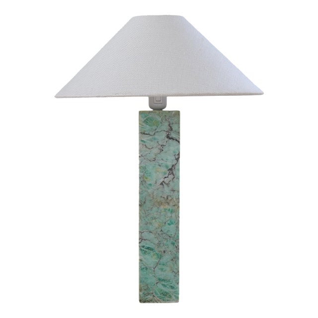 Mid-Century Green Marble Table Lamp by Bergboms, Sweden, 1960s For Sale