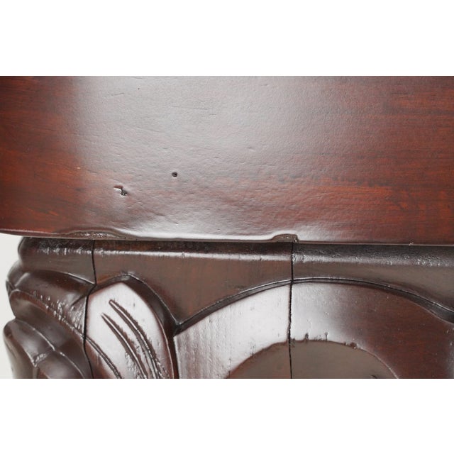 Mid 20th Century Chippendale Carved Wooden Sofa Accent Table For Sale - Image 15 of 16