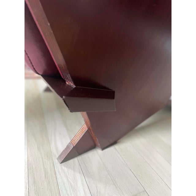 Brown First Edition Frank Lloyd Wright Taliesin Chairs by Cassina, Numbered and Signed. Also Known as Origami Chairs. For Sale - Image 8 of 11