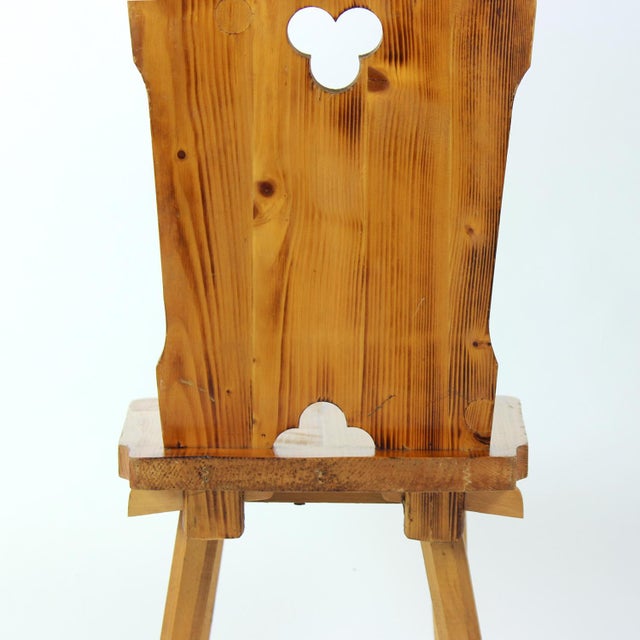 Folk Dining Chair in Wood, Czechoslovakia, 1970s For Sale - Image 6 of 13