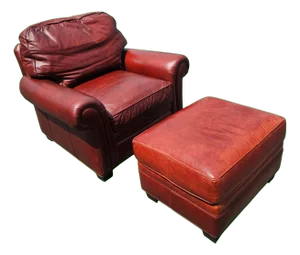 Hancock and Moore Leather Club Chair and Ottoman